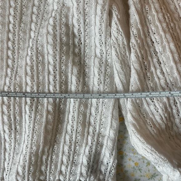 Guess XS Crochet White 3 Quarter Sleeve Coquette babydoll Top 🎀 - Picture 9 of 14